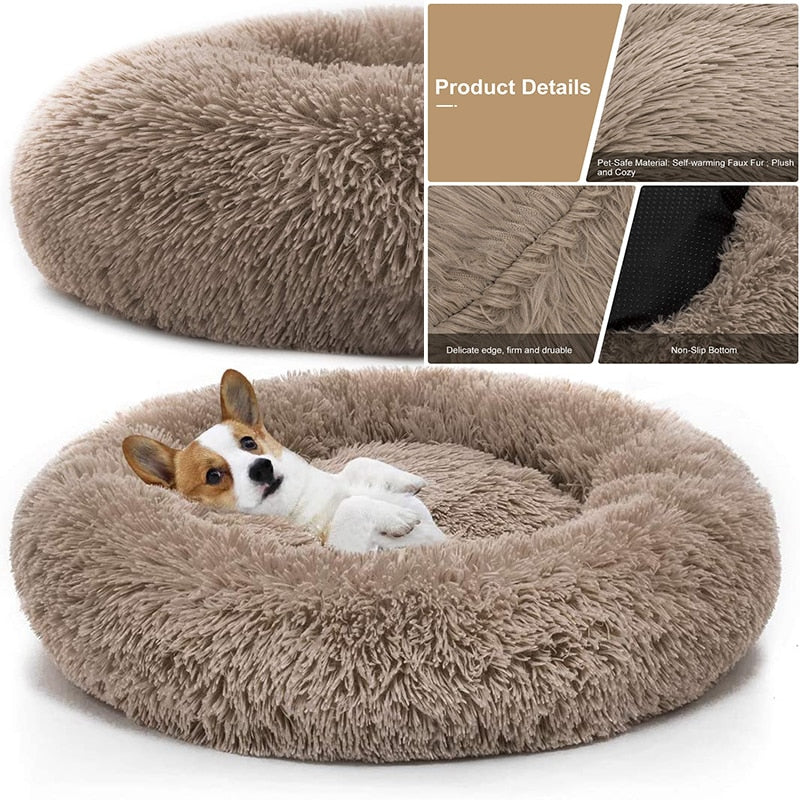 Pet Dog Bed Comfortable Donut Cuddler